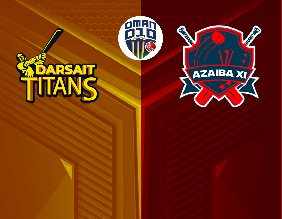 Match 28 of oman d10 league, 2024: darsait titans vs azaiba xi banner