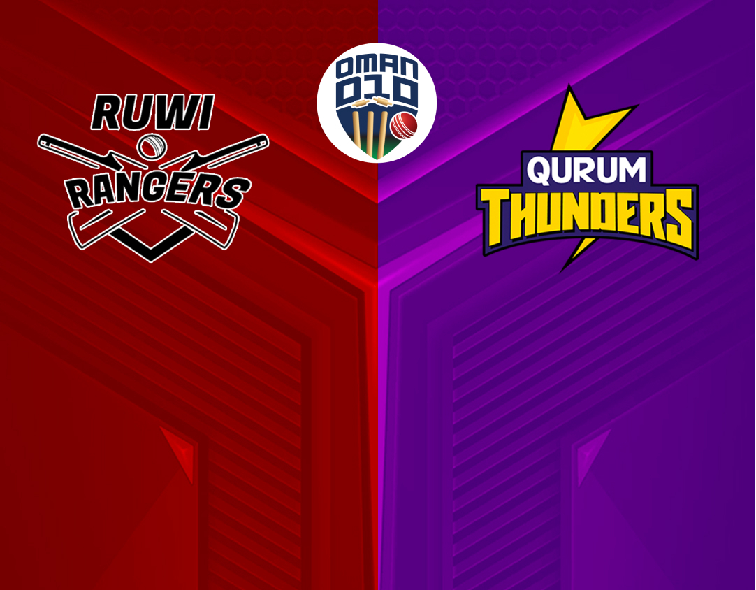 3/4 place play off of oman d10 league, 2024: qurum thunders vs ruwi rangers banner