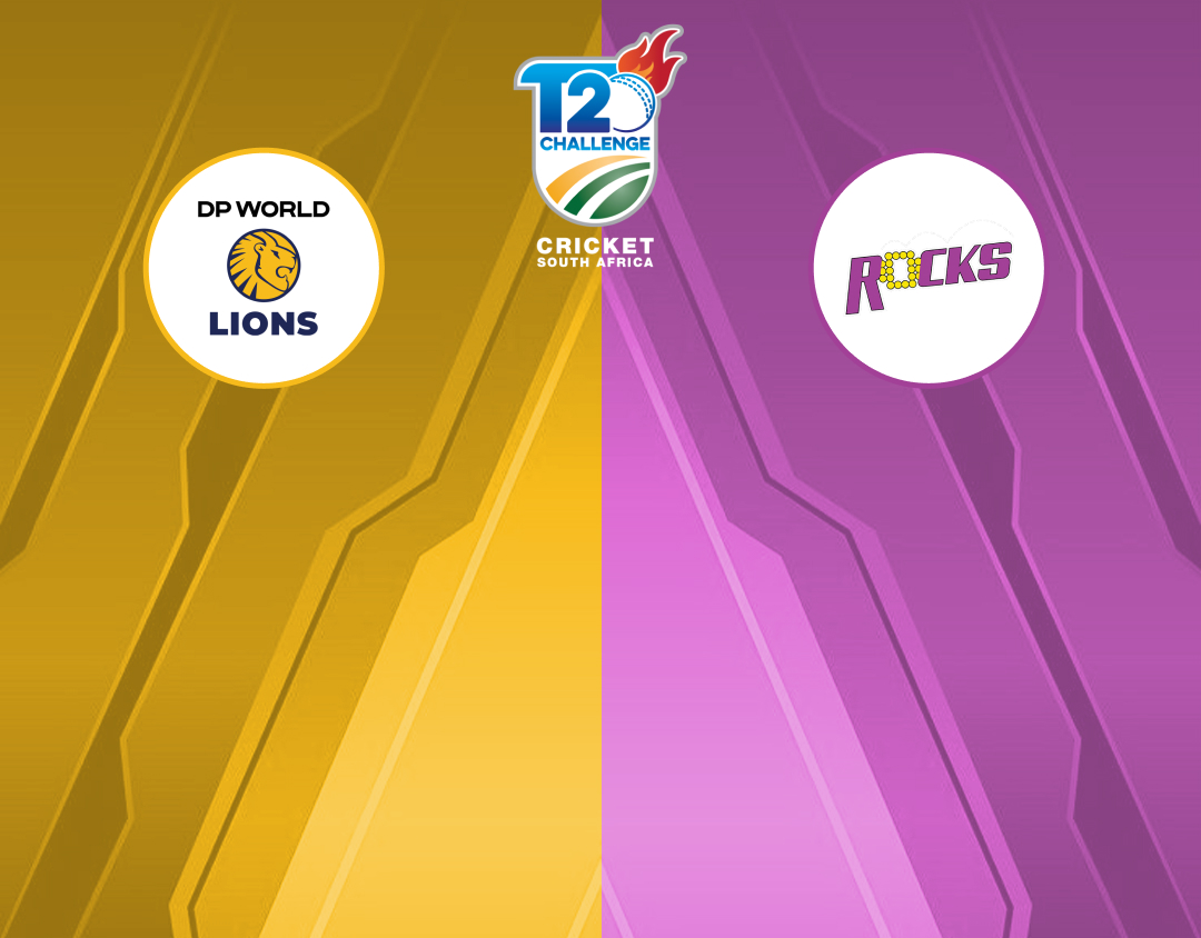 Match 3 of csa t20 challenge, 2024: dp world lions vs rocks banner