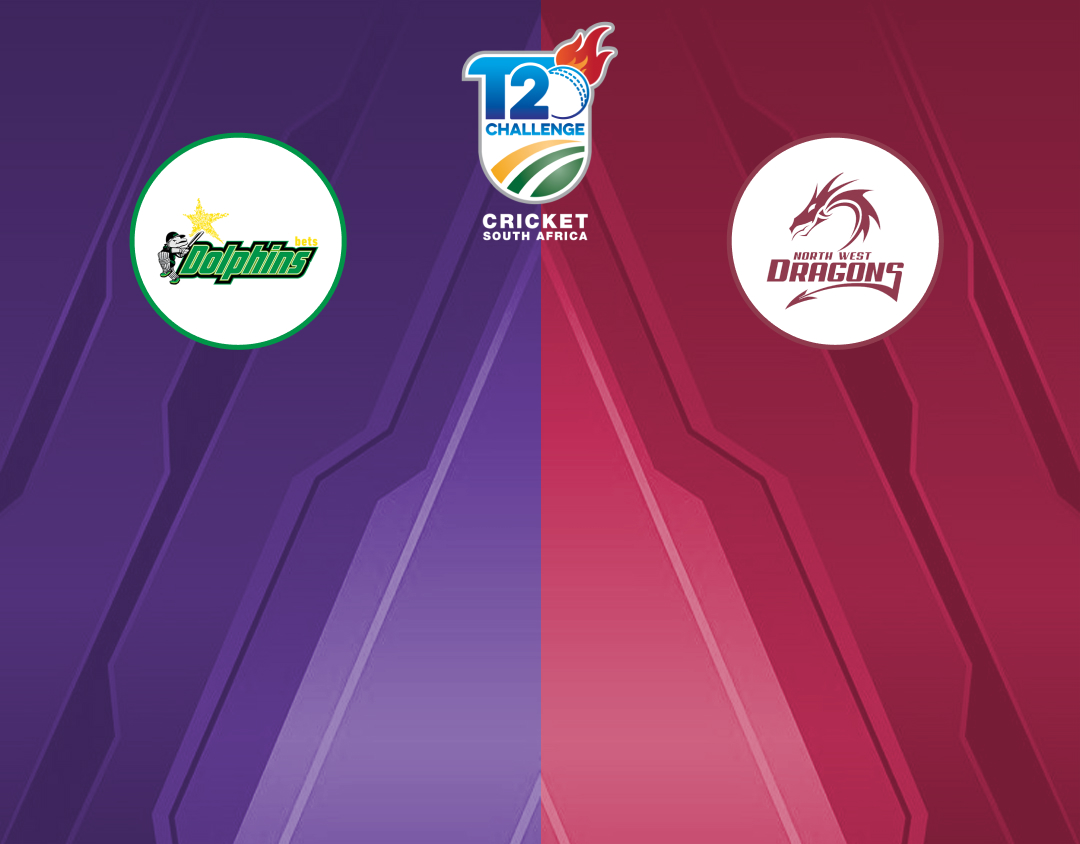 Match 16 of csa t20 challenge, 2024: dolphins vs north west dragons banner
