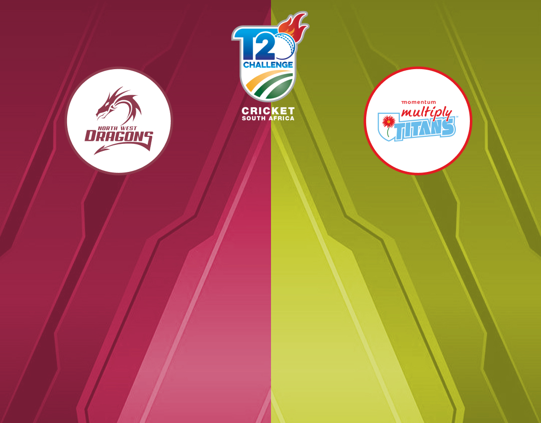 Match 30 of csa t20 challenge, 2024: north west dragons vs titans banner