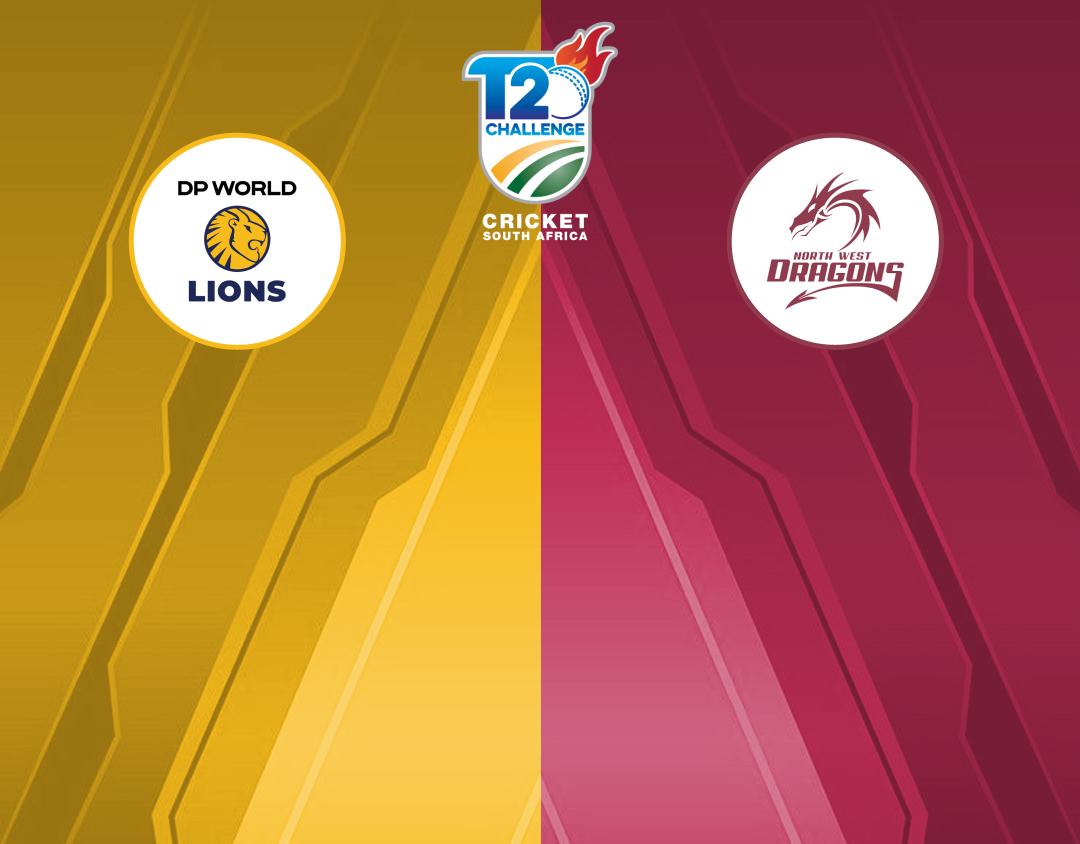 Match 44 of csa t20 challenge, 2024: dp world lions vs north west dragons banner