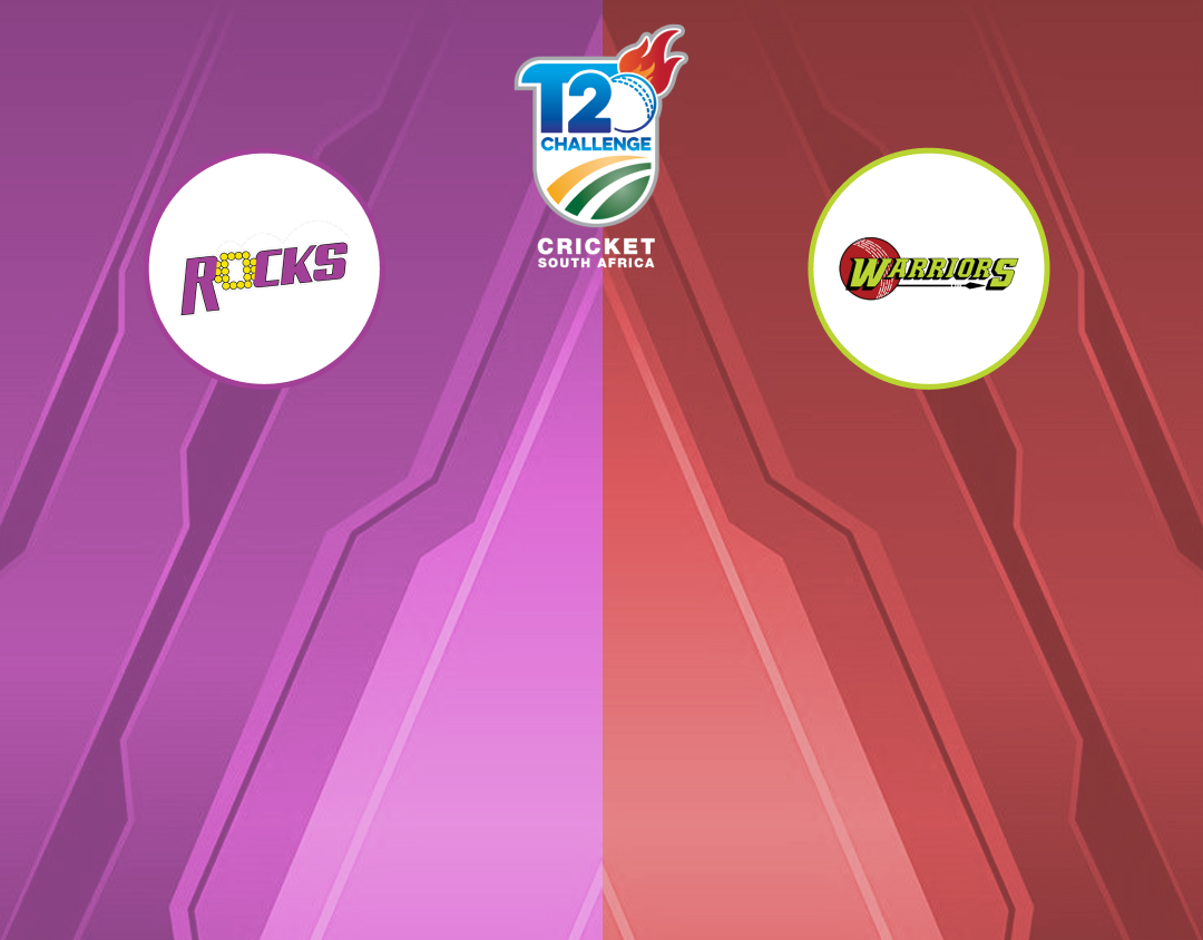 Match 46 of csa t20 challenge, 2024: rocks vs warriors banner