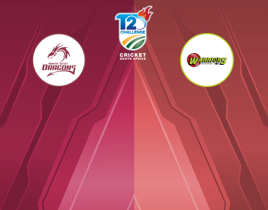 Match 52 of csa t20 challenge, 2024: north west dragons vs warriors banner