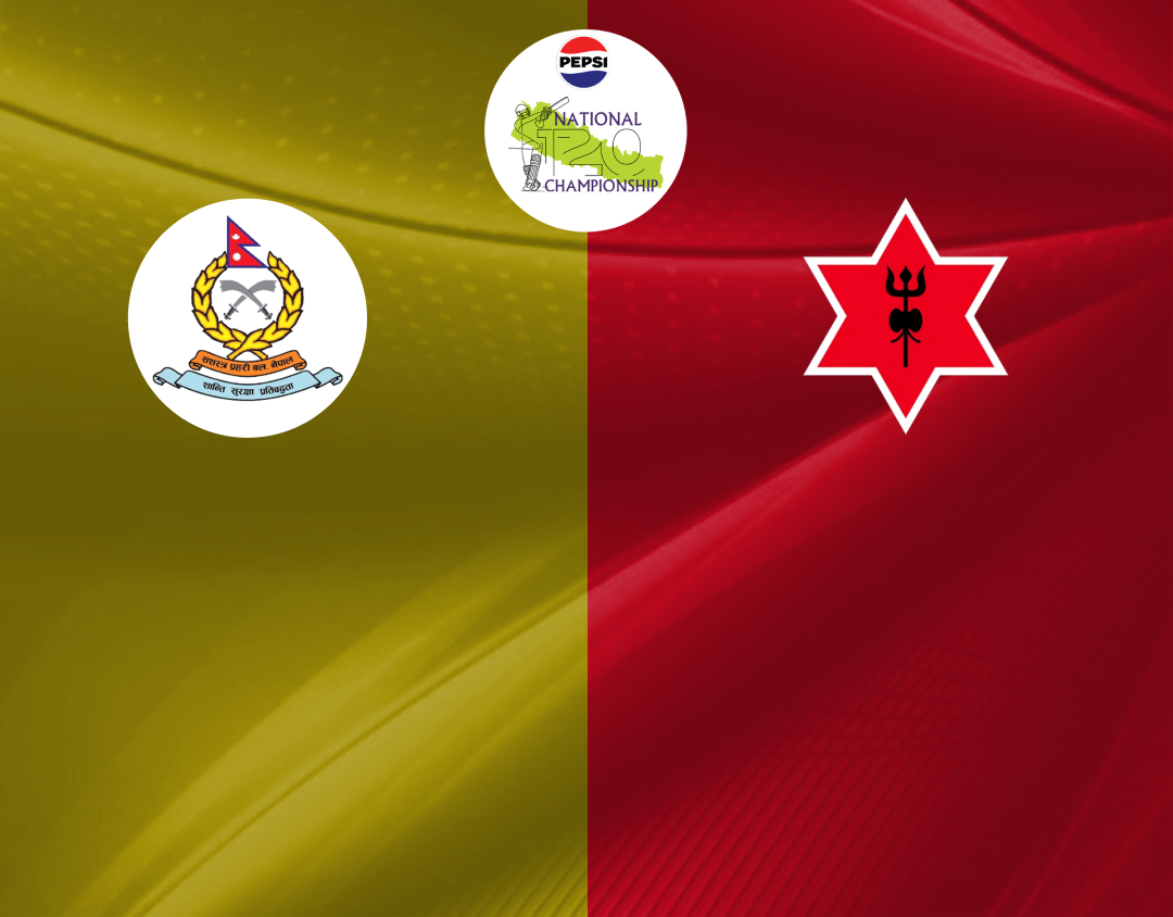 Match 18 of national t20 championship, 2024: nepal a.P.F. Club vs tribhuwan army club banner