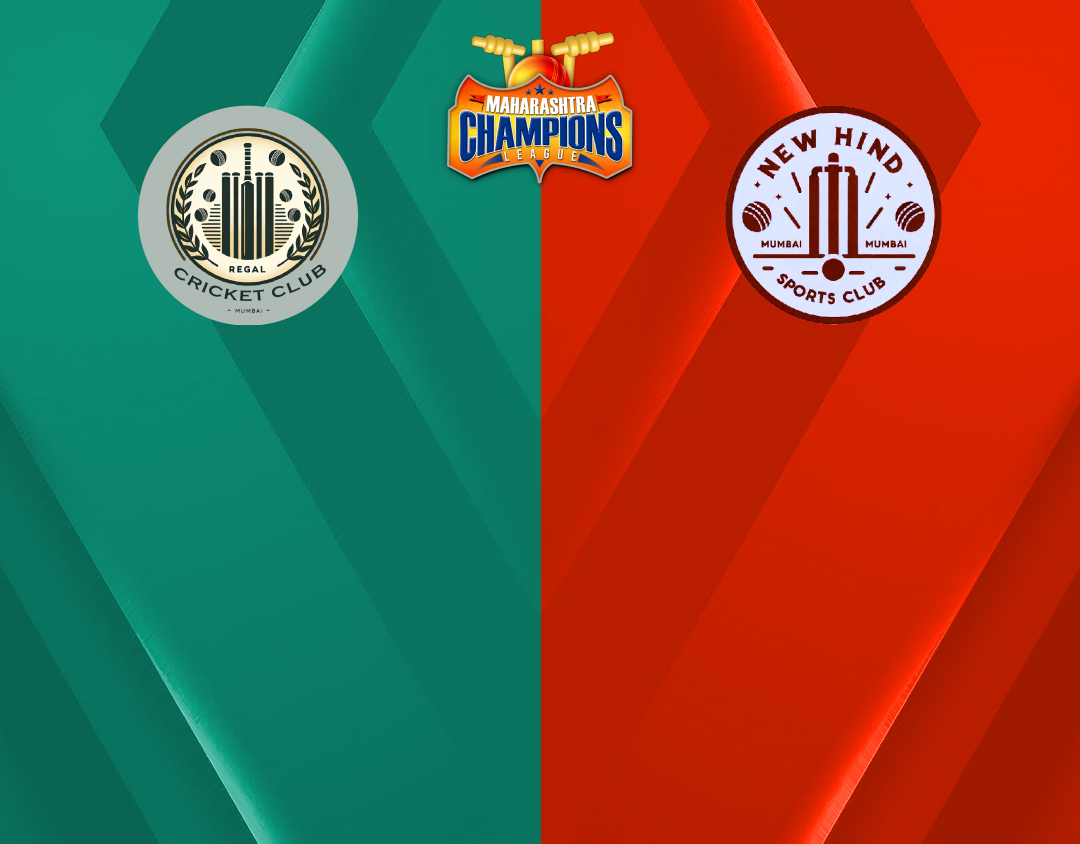Match 8 of maharashtra champions league t20, 2024: regal cricket club vs new hind sports club banner