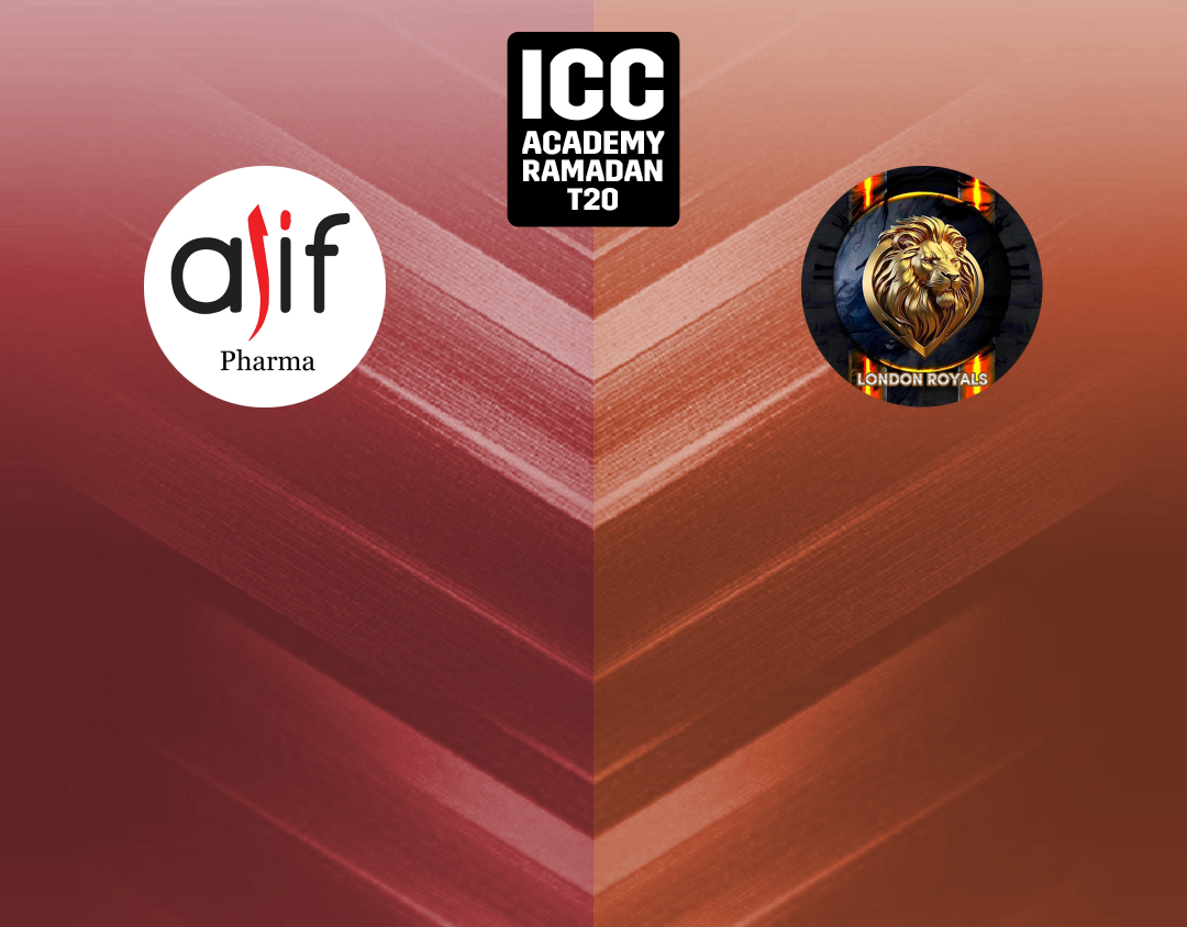 Match 18 of icc academy ramadan t20: alif pharma vs london royals banner