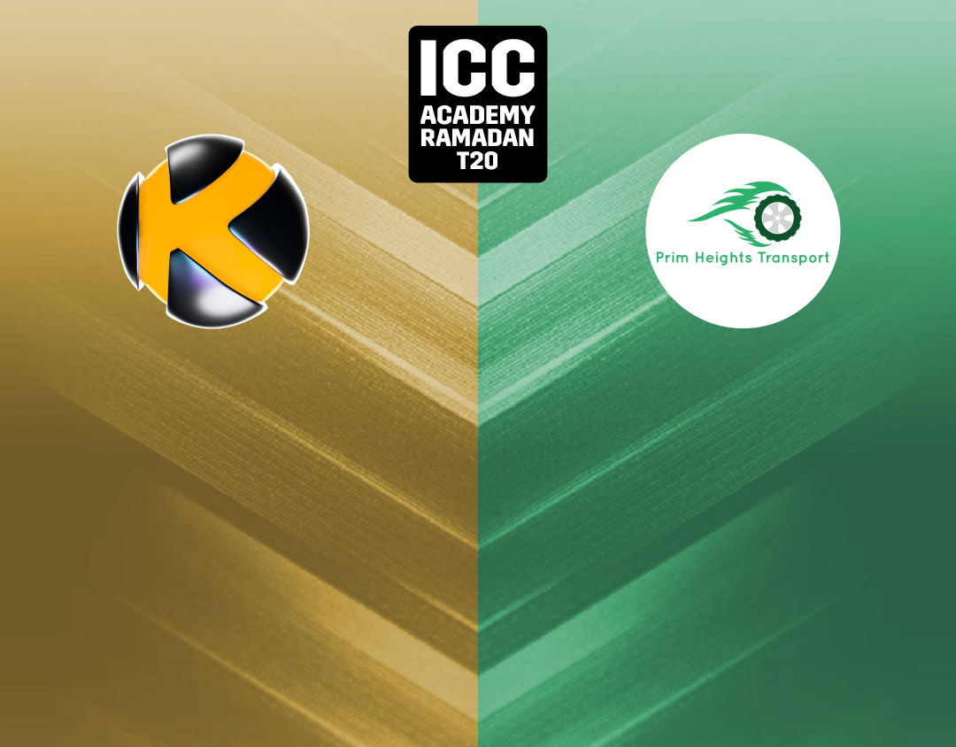 Match 15 of icc academy ramadan t20: karwan cricket club vs prim height transport banner