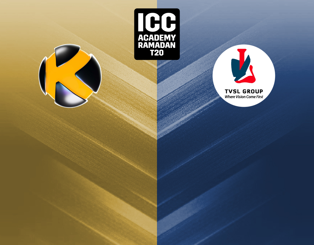 Match 19 of icc academy ramadan t20: karwan cricket club vs the vision shipping banner