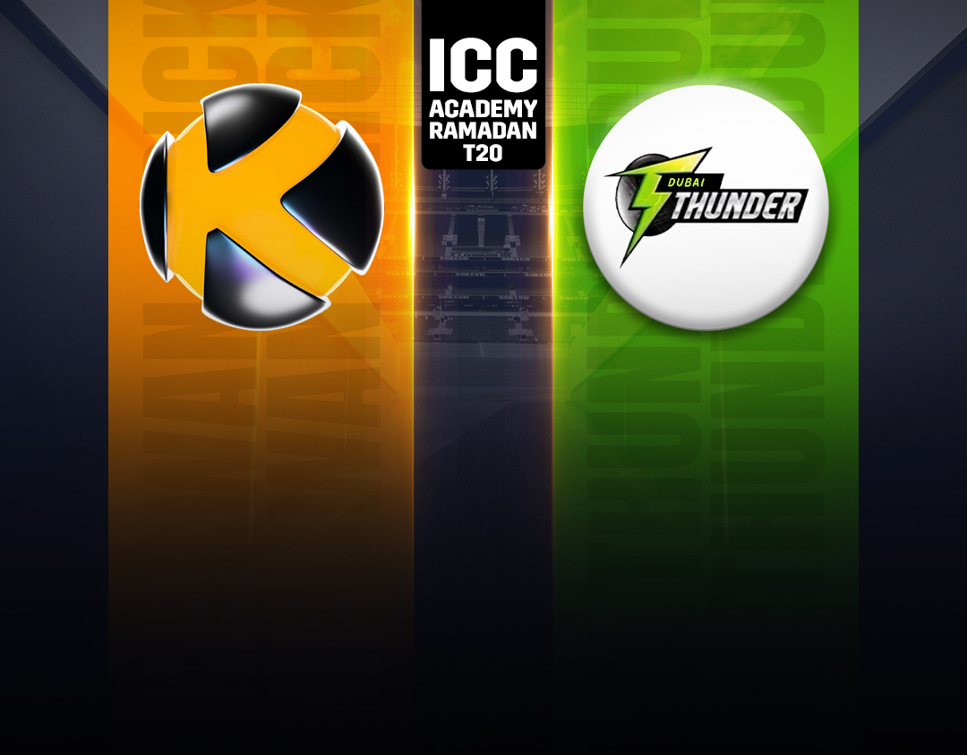 3rd quarter final of icc academy ramadan t20: karwan cricket club vs dubai thunders banner