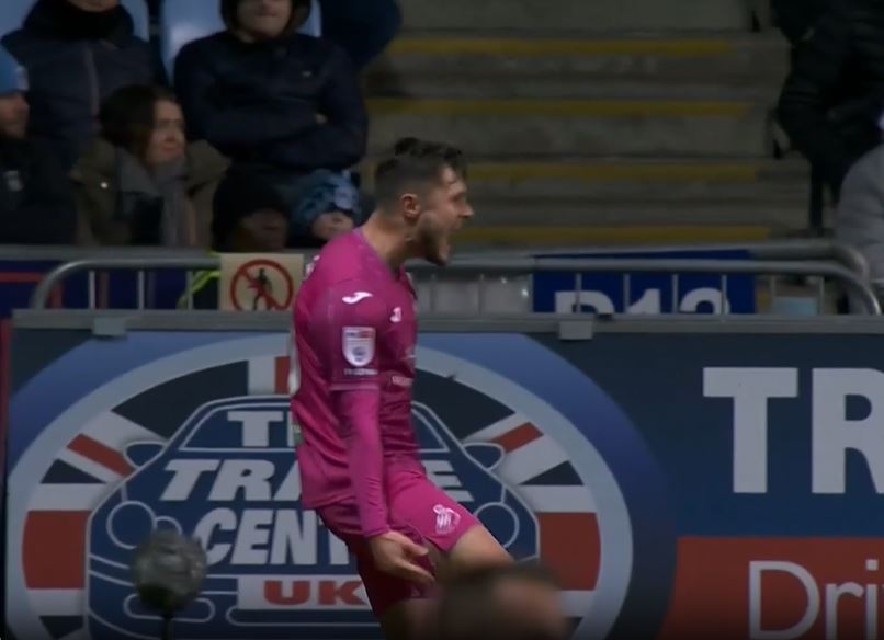 2-2! Cullen's injury-time world-class freekick saves point for Swansea