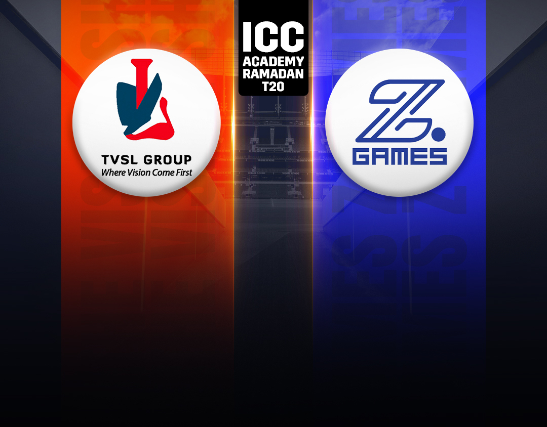 1st quarter final of icc academy ramadan t20: the vision shipping vs z games strikers banner