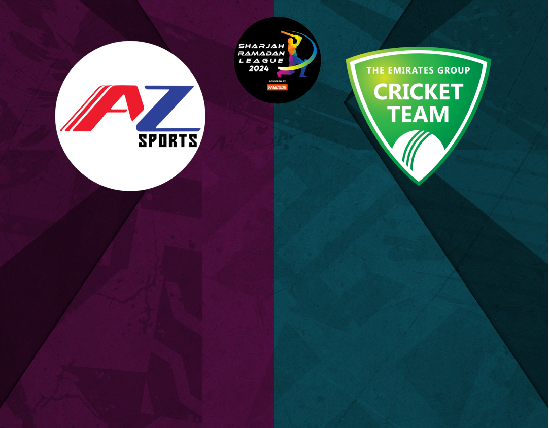Cup final of sharjah ramadan t20 league, 2024: az sports vs fly emirates banner