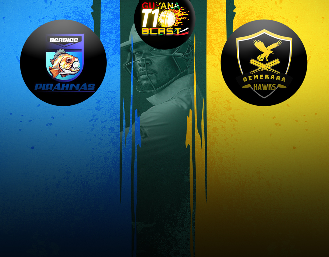 Match 6 of guyana t10 blast: berbice pirahnas vs demerara hawks banner