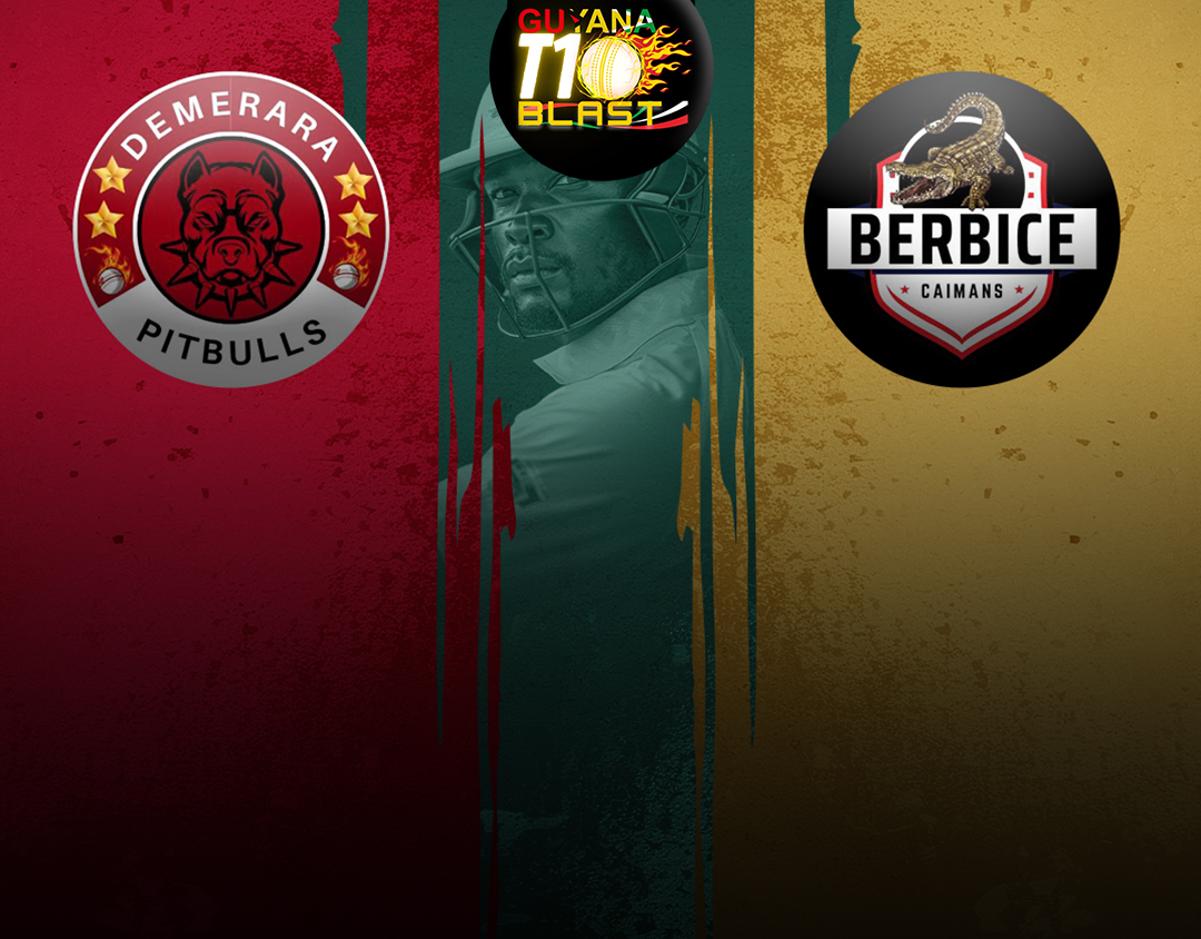 Match 13 of guyana t10 blast: demerara pitbulls vs berbice caimans banner