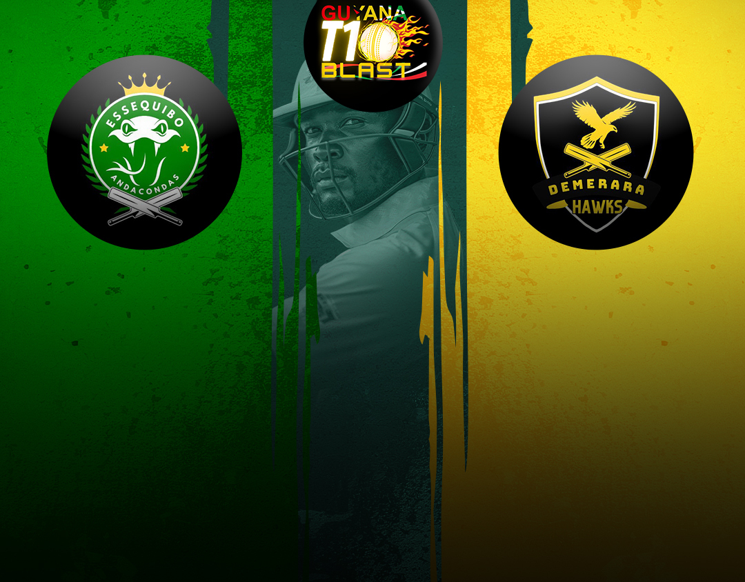 Match 14 of guyana t10 blast: essequibo anacondas vs demerara hawks banner