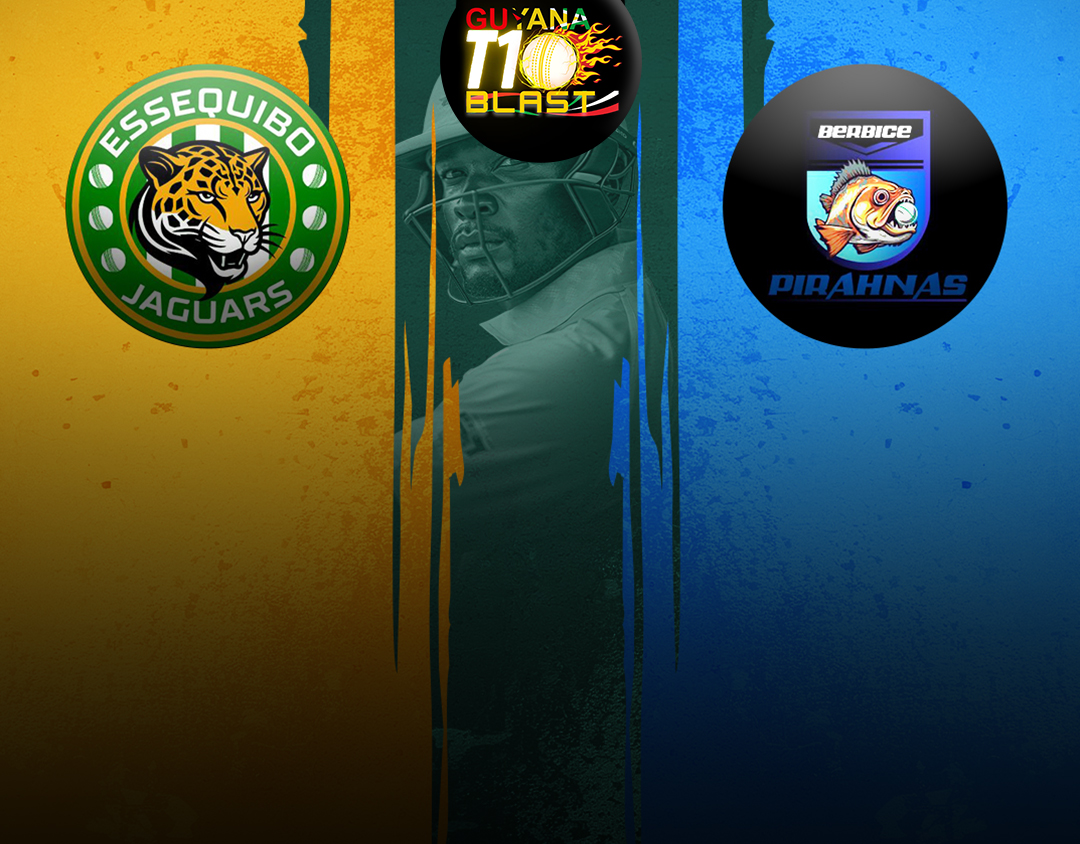 Match 12 of guyana t10 blast: essequibo jaguars vs berbice pirahnas banner