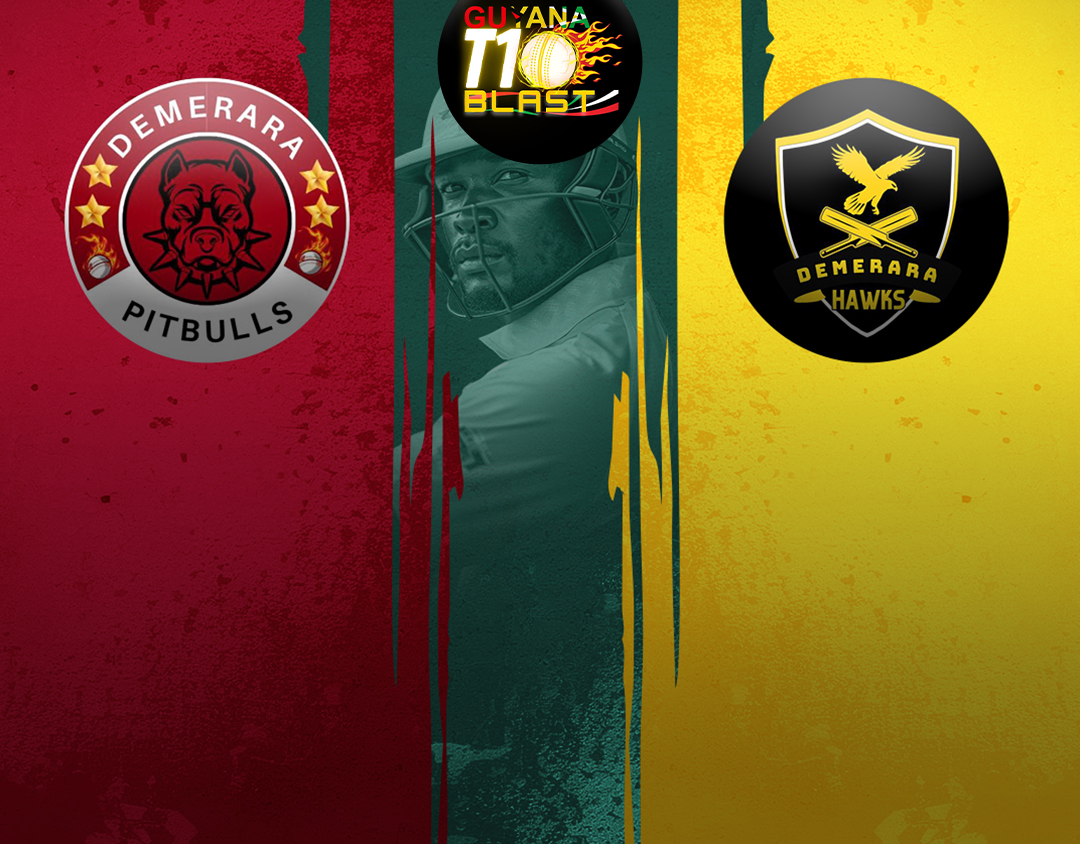 Match 17 of guyana t10 blast: demerara pitbulls vs demerara hawks banner