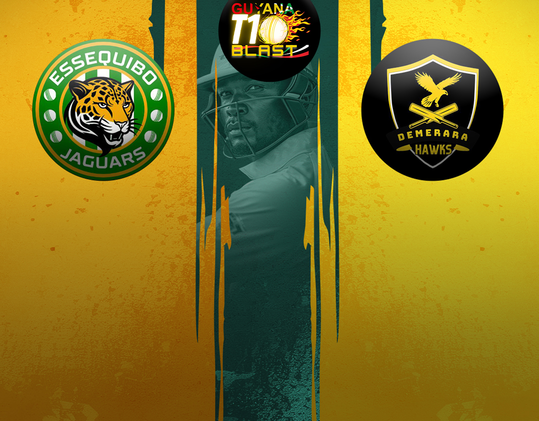 Match 18 of guyana t10 blast: essequibo jaguars vs demerara hawks banner