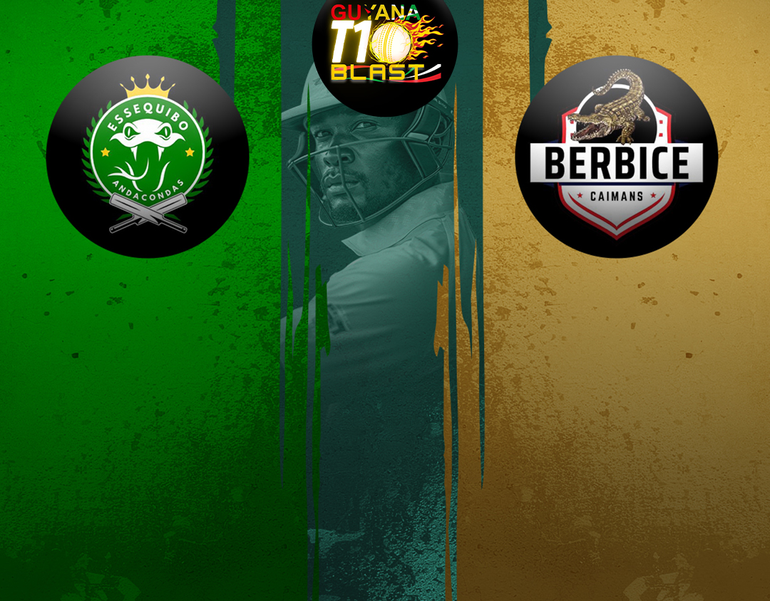 Match 27 of guyana t10 blast: essequibo anacondas vs berbice caimans banner