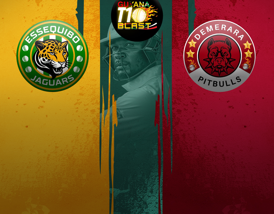 Match 28 of guyana t10 blast: essequibo jaguars vs demerara pitbulls banner