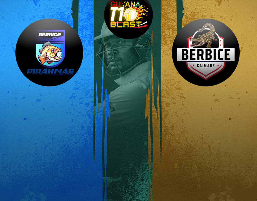 Match 29 of guyana t10 blast: berbice pirahnas vs berbice caimans banner