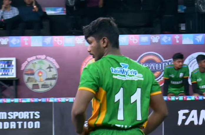 Atharv Sawant displays a super tackle