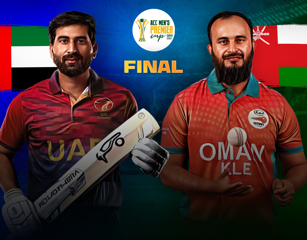 Final of acc men's t20i premier cup, 2024: united arab emirates vs oman banner
