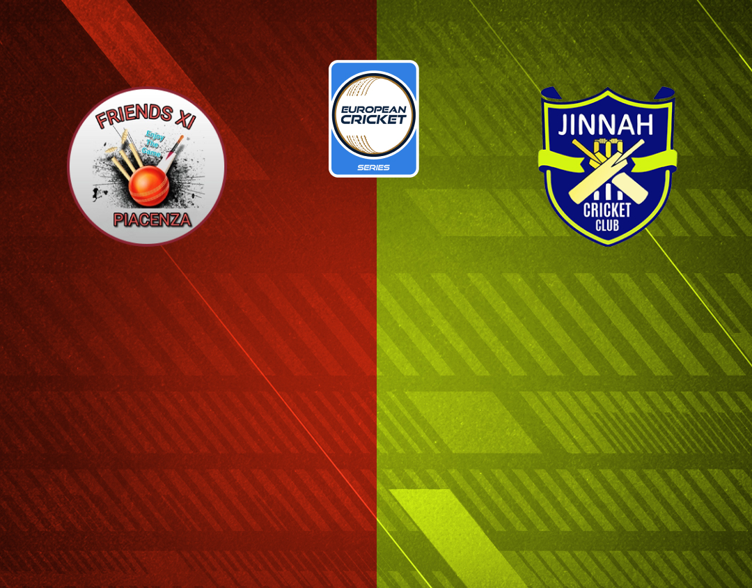 Match 42 of ecs italy, brescia, 2024: friends xi vs jinnah brescia banner