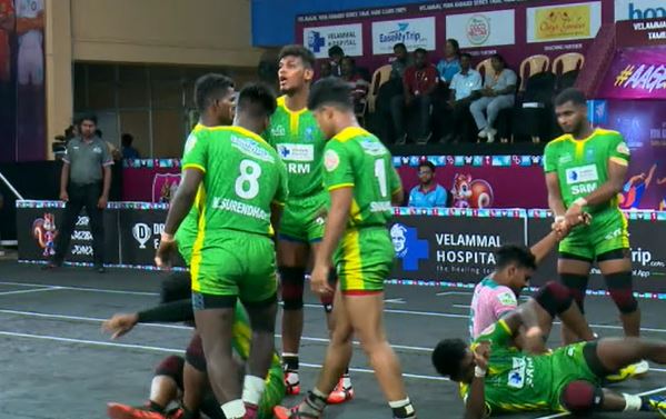 Chennai Sports humble SRM University 44-35