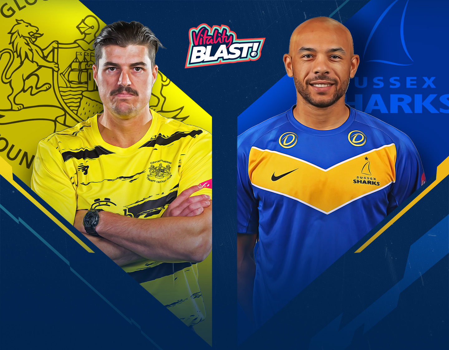 Match 36 of vitality blast t20, 2024: gloucestershire vs sussex banner