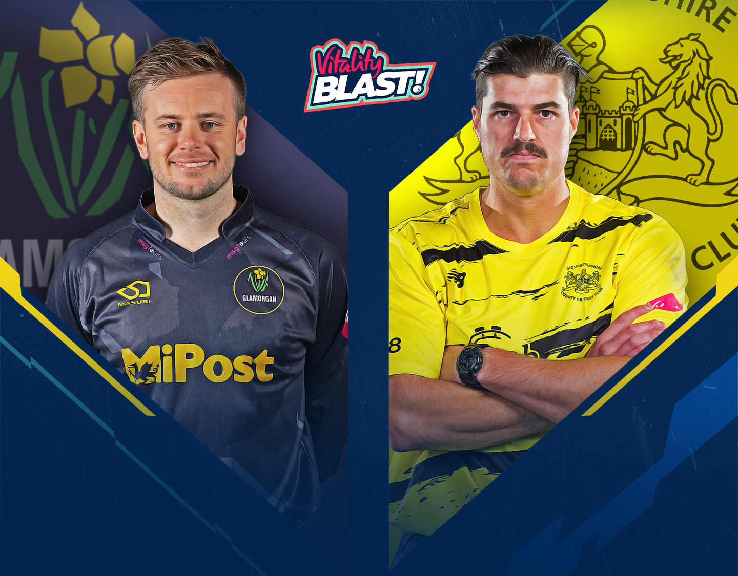 Match 59 of vitality blast t20, 2024: glamorgan vs gloucestershire banner
