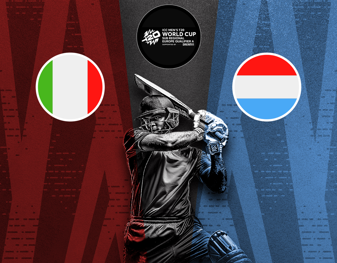 Match 1 of icc t20 world cup europe qualifier a, 2024: italy vs luxembourg banner