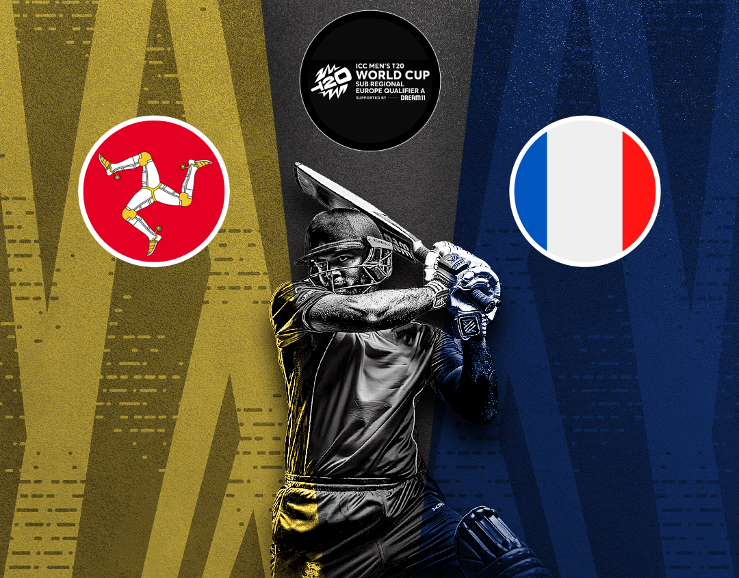 Match 3 of icc t20 world cup europe qualifier a, 2024: isle of man vs france banner