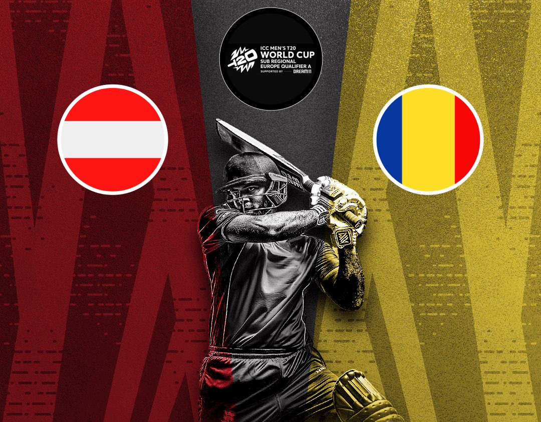Match 4 of icc t20 world cup europe qualifier a, 2024: austria vs romania banner