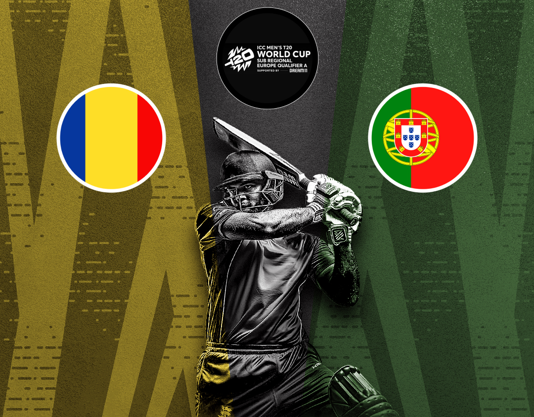 Match 7 of icc t20 world cup europe qualifier a, 2024: romania vs portugal banner