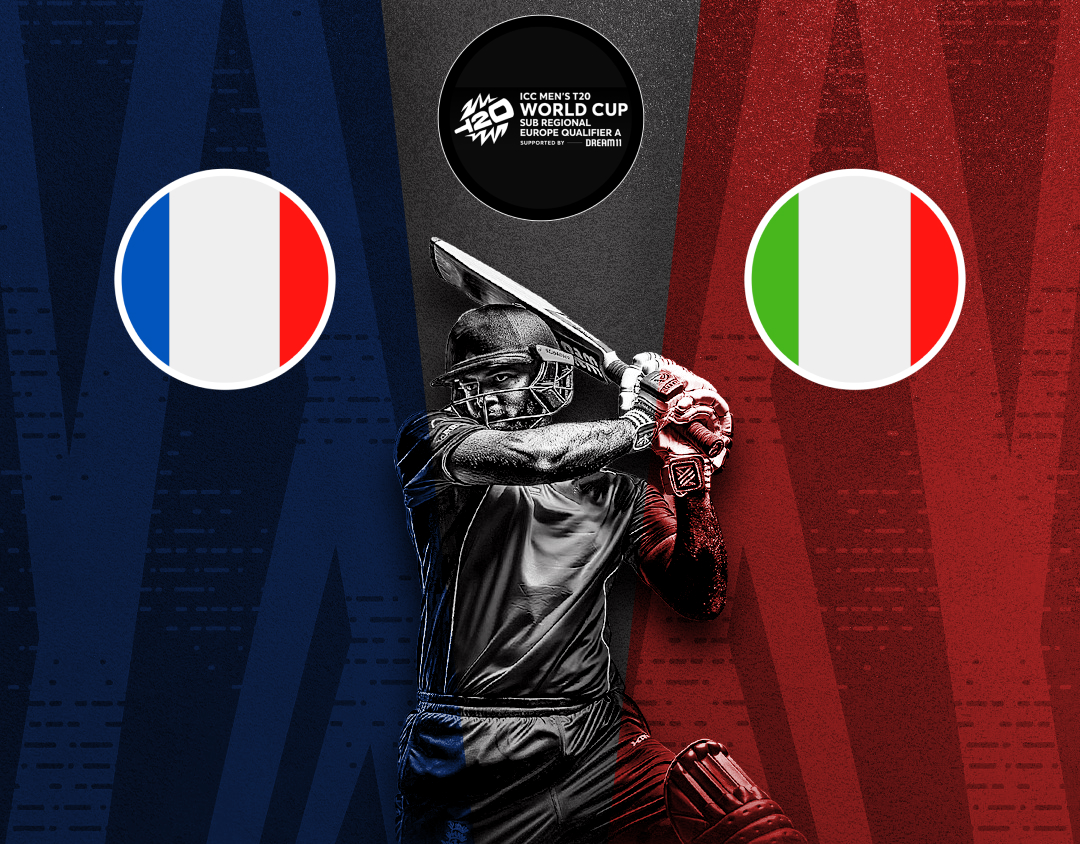 Match 8 of icc t20 world cup europe qualifier a, 2024: france vs italy banner