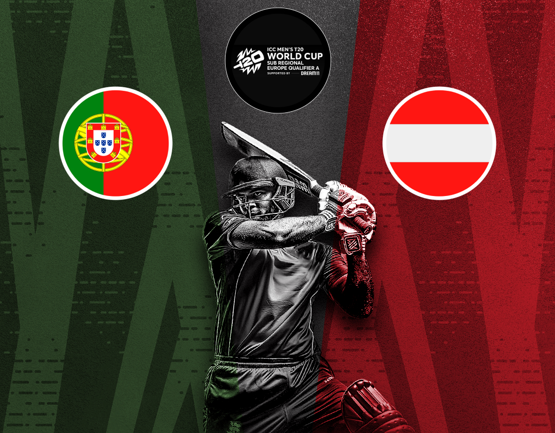 Match 10 of icc t20 world cup europe qualifier a, 2024: portugal vs austria banner