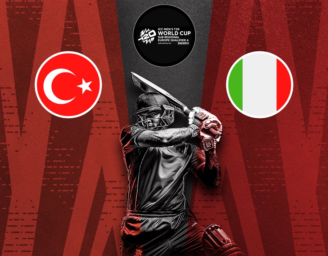 Match 16 of icc t20 world cup europe qualifier a, 2024: turkiye vs italy banner