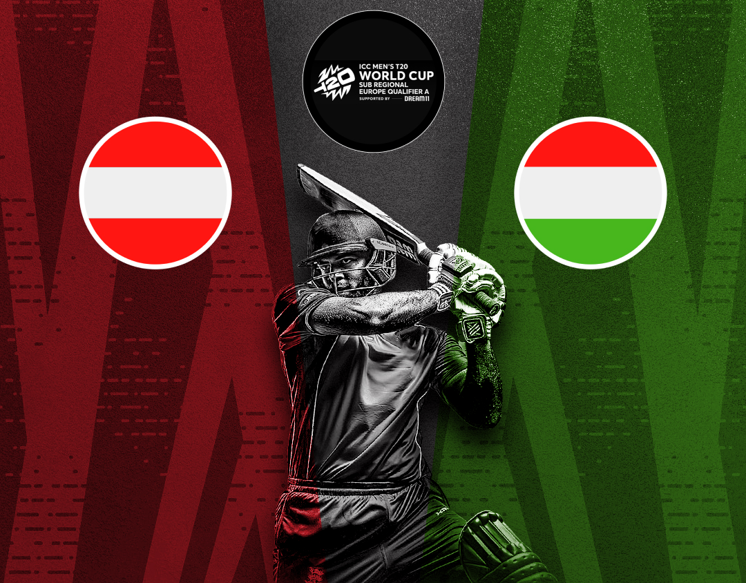 Match 18 of icc t20 world cup europe qualifier a, 2024: austria vs hungary banner
