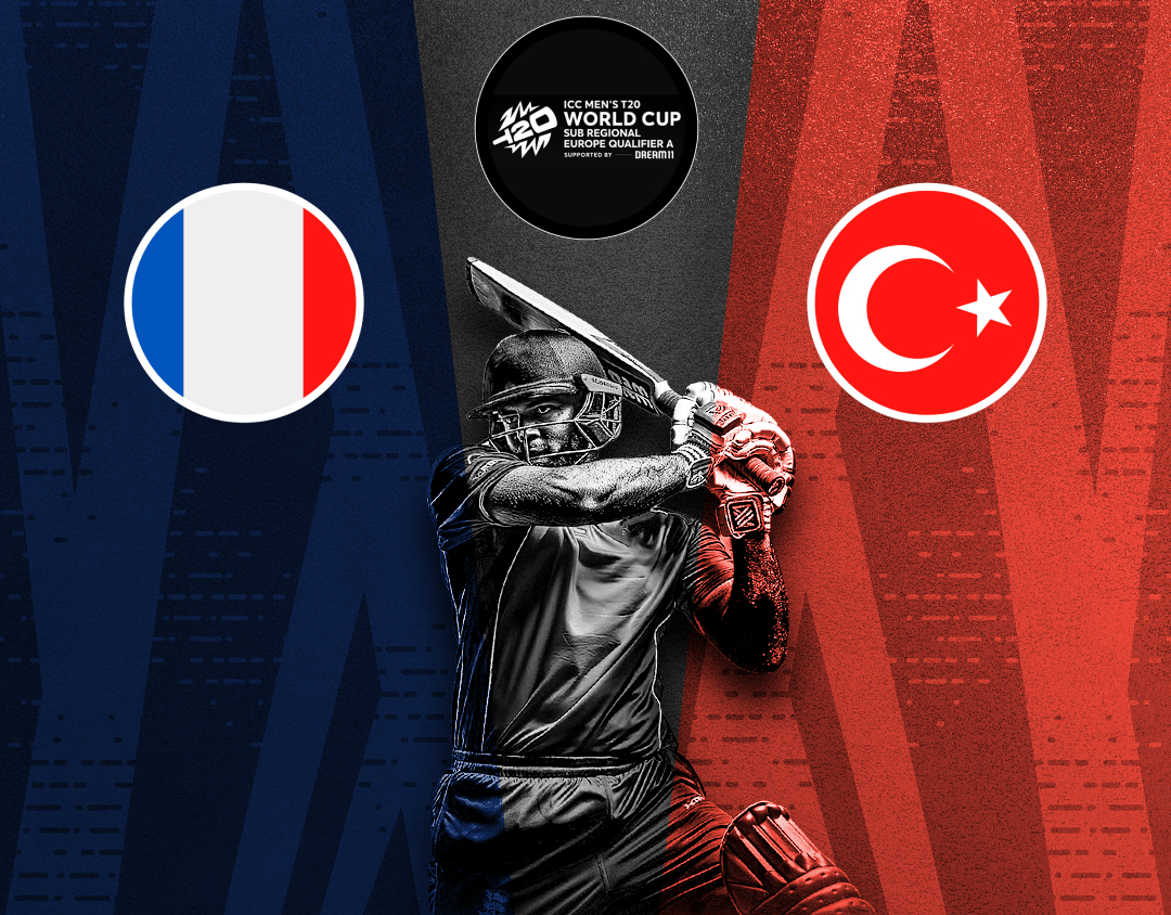 Match 19 of icc t20 world cup europe qualifier a, 2024: france vs turkiye banner