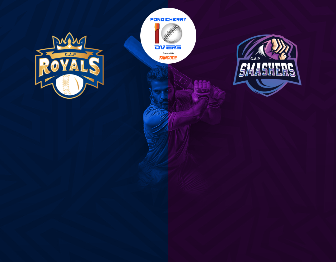 Match 8 of siechem pondicherry men's t10 tournament 2024: royals vs smashers banner
