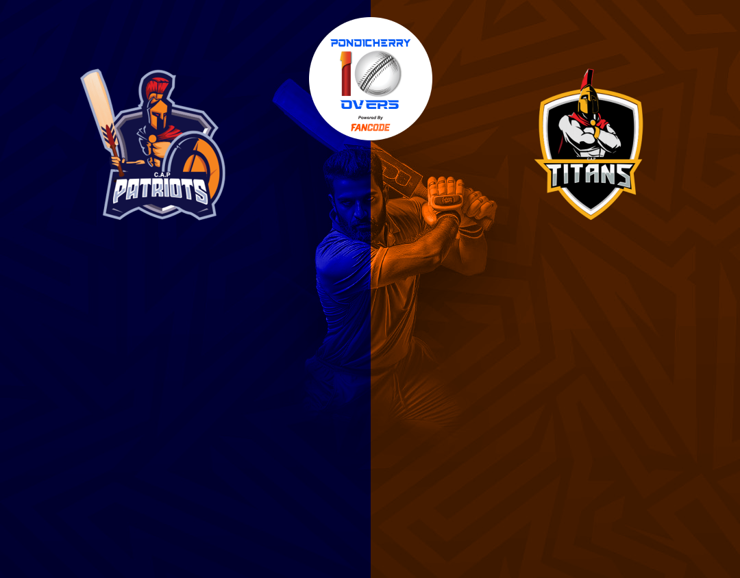 Match 9 of siechem pondicherry men's t10 tournament 2024: patriots vs titans banner