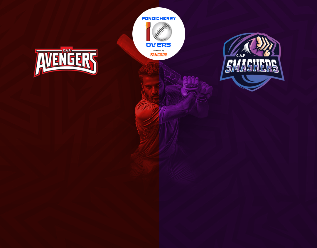 Match 10 of siechem pondicherry men's t10 tournament 2024: avengers vs smashers banner