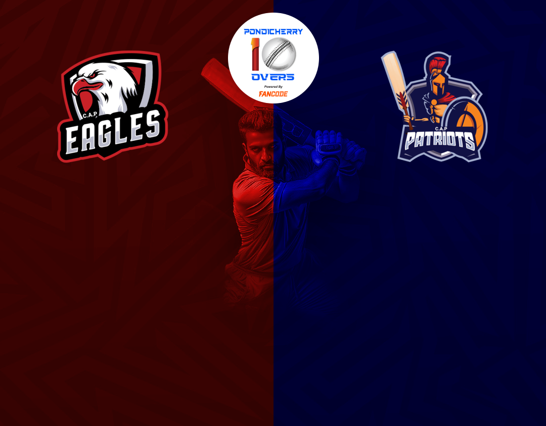 Match 16 of siechem pondicherry men's t10 tournament 2024: eagles vs patriots banner
