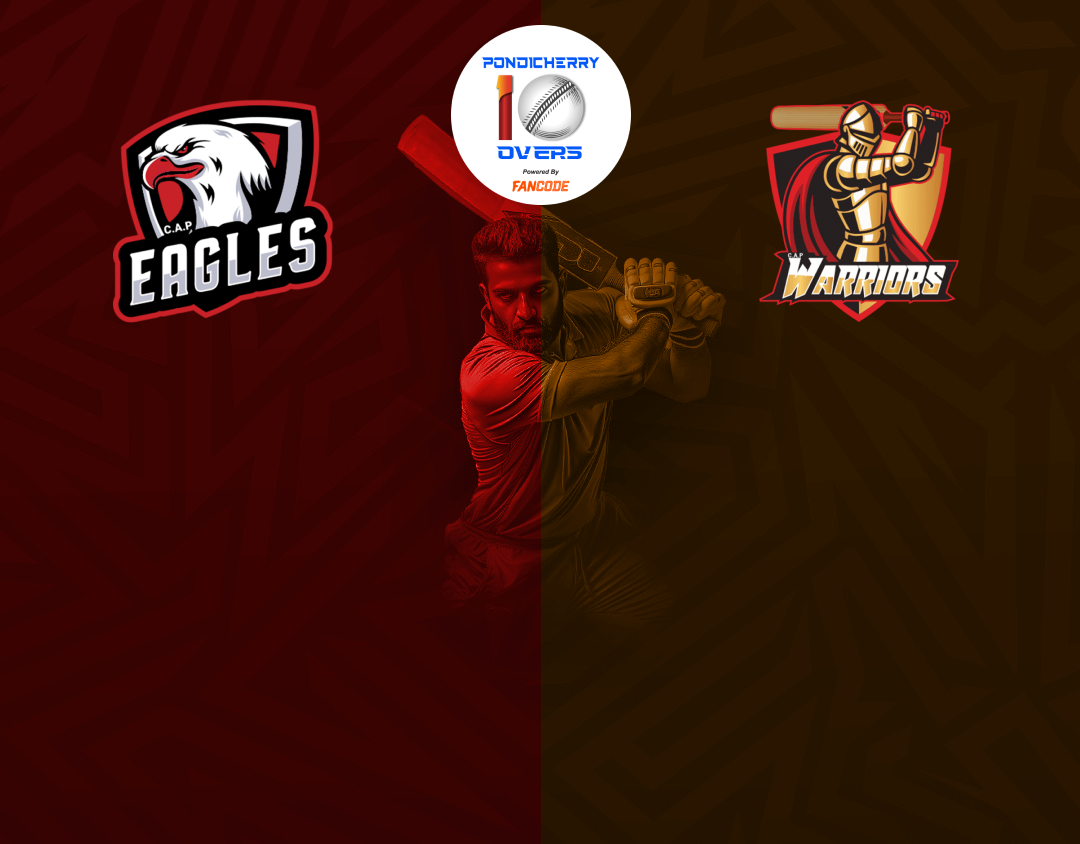 Match 28 of siechem pondicherry men's t10 tournament 2024: eagles vs warriors banner
