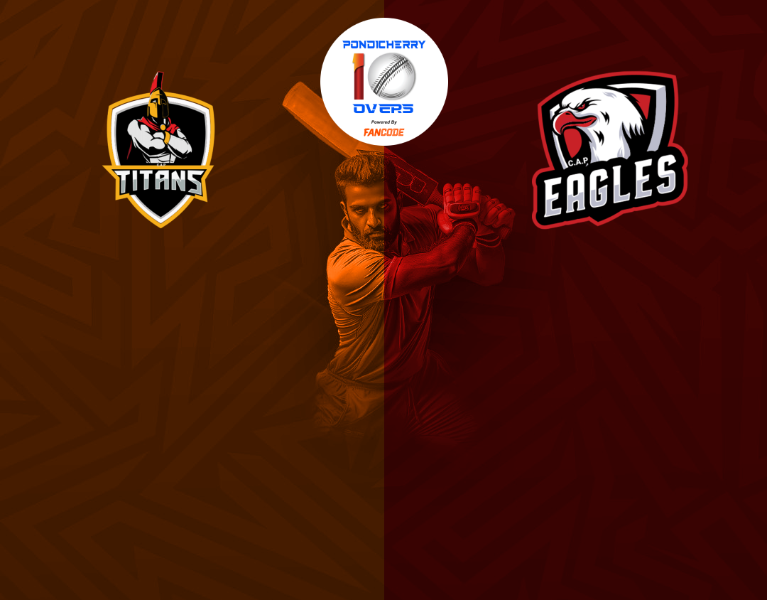 Match 32 of siechem pondicherry men's t10 tournament 2024: titans vs eagles banner