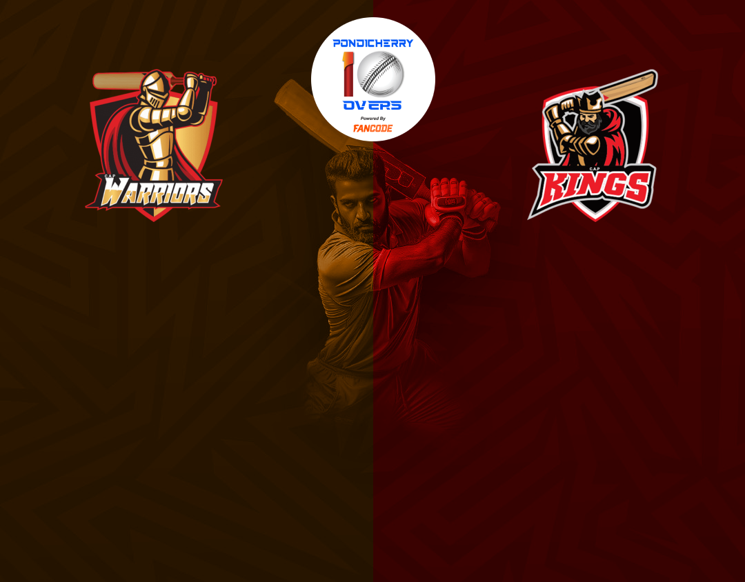 Match 38 of siechem pondicherry men's t10 tournament 2024: warriors vs kings banner