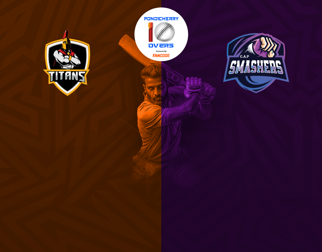 Match 46 of siechem pondicherry men's t10 tournament 2024: titans vs smashers banner
