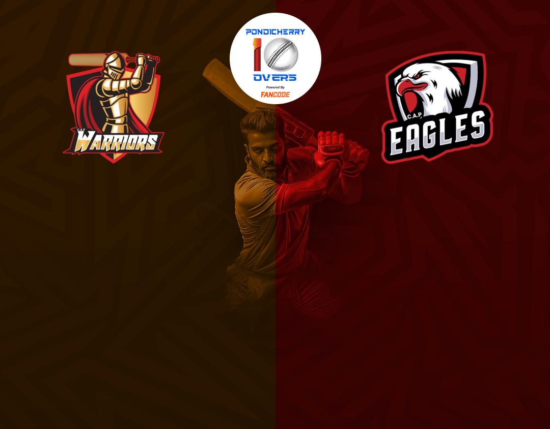 Match 47 of siechem pondicherry men's t10 tournament 2024: warriors vs eagles banner